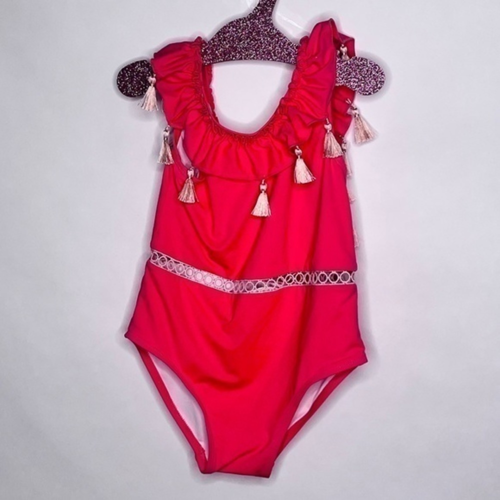 Iloveplum tassel one piece swimsuit